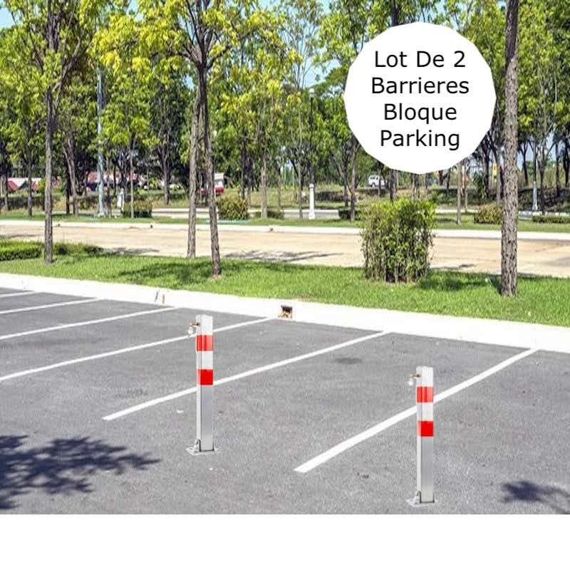 Lot de 2 Barrières Bloque Parking Et Stationnement. Hauteur : 70 cm