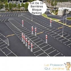 Lot de 10 Barrières Bloque Parking Et Stationnement. Hauteur : 70 cm