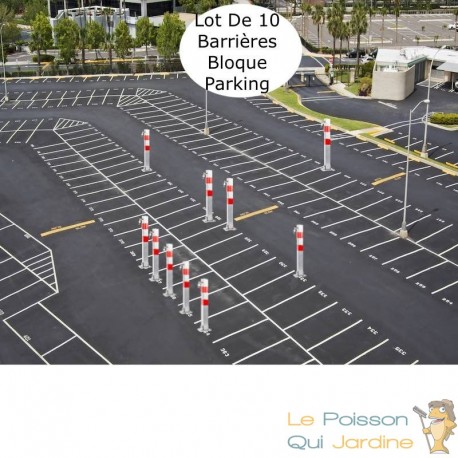 Lot de 10 Barrières bloque parking et de stationnement. 70 cm