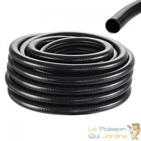 5 mètres tuyau 40 mm PVC résistant Noir 610 gr/m pour bassin