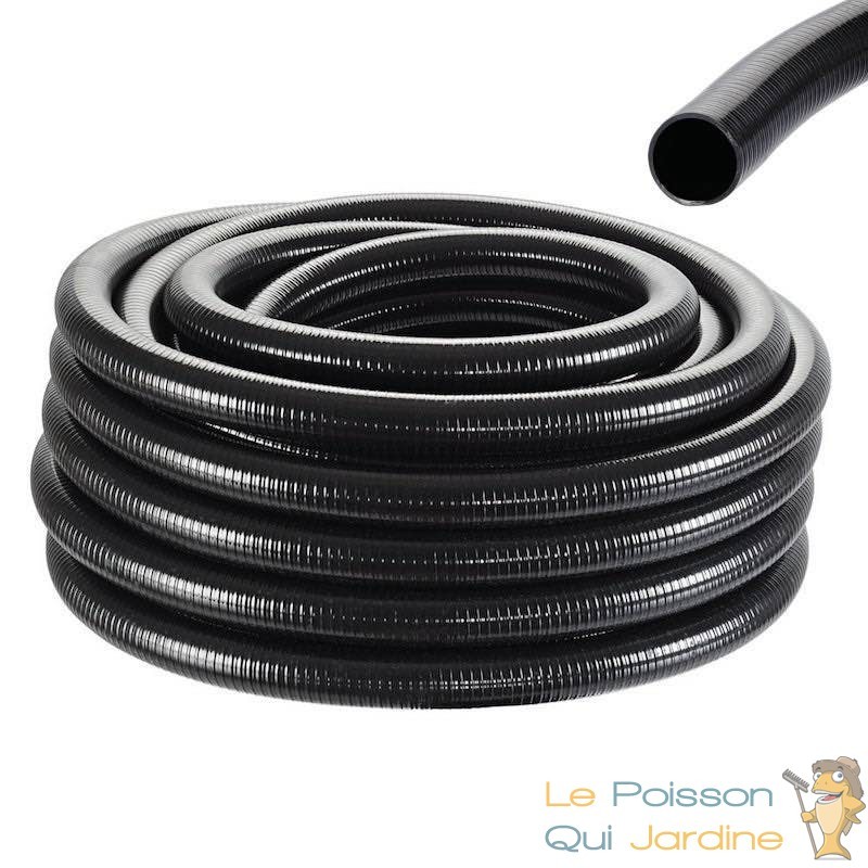 5 mètres tuyau 40 mm PVC résistant Noir 610 gr/m pour bassin - Le Poisson  Qui Jardine
