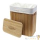Panier À Linge, Bambou, Pliable, 105 L, Marron Clair, 2 Compartiments