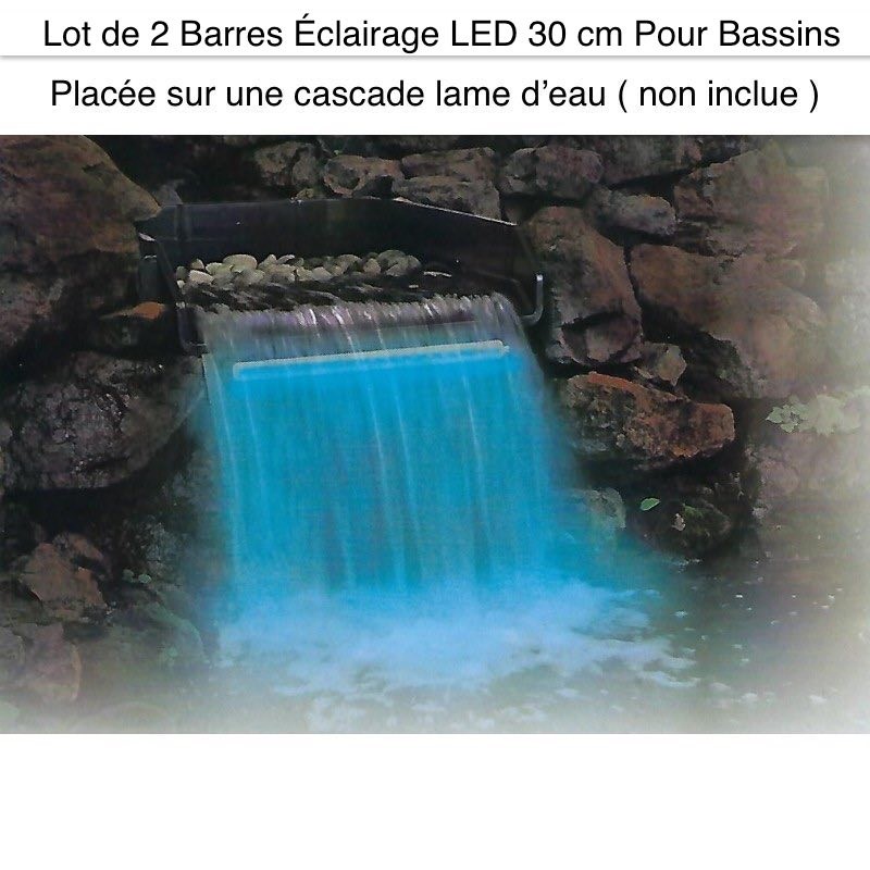 2 Barres Éclairage LED 30 cm Pour Bassins Et Cascades De Jardin. Éclairage Étanche