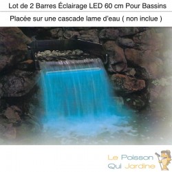 2 Barres Éclairage LED 60 cm Pour Bassins Et Cascades De Jardin. Étanche