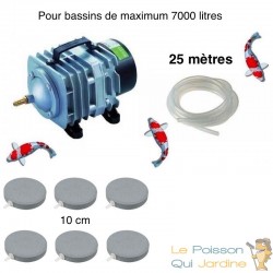 Set aération 6 Disques 10 cm bassin de jardin de 5000, 4000 et 7000 litres