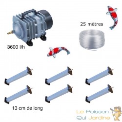 Set aération 6 diffuseurs longs bassin de jardin de 5000 à 7000 litres