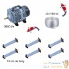 Set aération 6 diffuseurs longs bassin de jardin de 5000 à 7000 litres