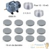 Set aération bassin 12 disques 10 cm de 12000 à 15000 litres