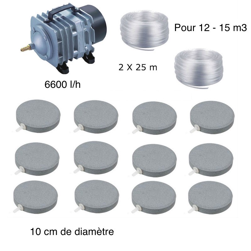 Set aération bassin 12 disques 10 cm de 12000 à 15000 litres