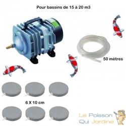 Set aération 6 disques 10 cm bassin de 15000 à 20000 litres