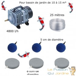 Set aération bassin 4800 l/h 3 Disques 8 cm + 3 boules de 10 à 15 m³