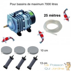 Set aération bassin 3600 l/h 3 Diffuseurs 13 cm + 3 disques 10 cm de 5 à 7 m³