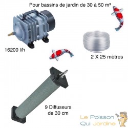 Set aérateur bassin 9 diffuseurs bulleurs 30 cm bassin de jardin de 30000 à 50000 l