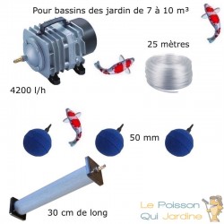 Set aération bassin 1 Diffuseur 30 cm + 3 Boules pour bassin de jardin de 7000 à 10000 litres