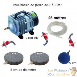 Set Aération 1 boule diffuseur + 2 disques 8 cm Bassin De Jardin De 1000 À 3000 Litres