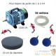 Set Aération 2 boules diffuseurs + 1 disque 10 cm Bassin De Jardin De 1000 À 3000 Litres