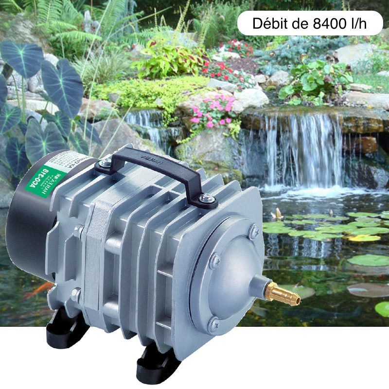 Compresseur, aérateur bassin pompe à air 8400 l/h pour bassins de jardin et étangs