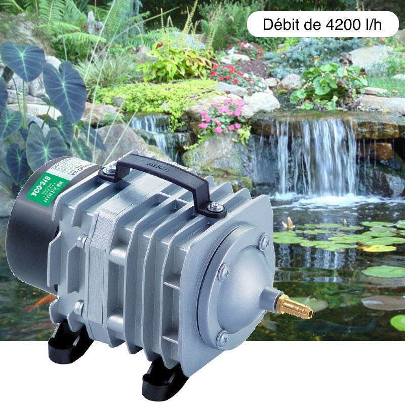 Compresseur, aérateur- pompe à air 4200 l/h pour bassins de jardin et étangs