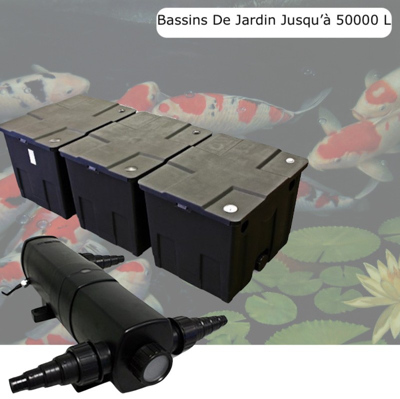 Filtre Bassin + Clarificateur UV Stérilisateur 36W, Bassin De Jardin Jusqu'à 50000 Litres