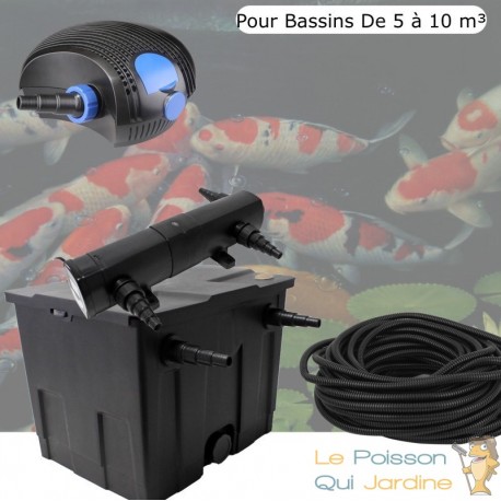 Kit De Filtration, Avec UV 18W, Pour Bassin De Jardin : 5 à 10 m³