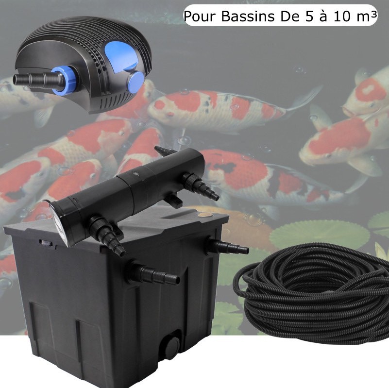 Kit De Filtration, Avec UV 18W, Pour Bassin De Jardin : 5 à 10 m³