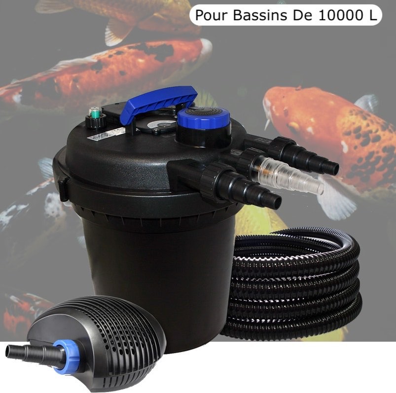 Kit Filtre Pression, 11W, Complet Pour Bassins De 10000 L, Pompe 6000 L/h