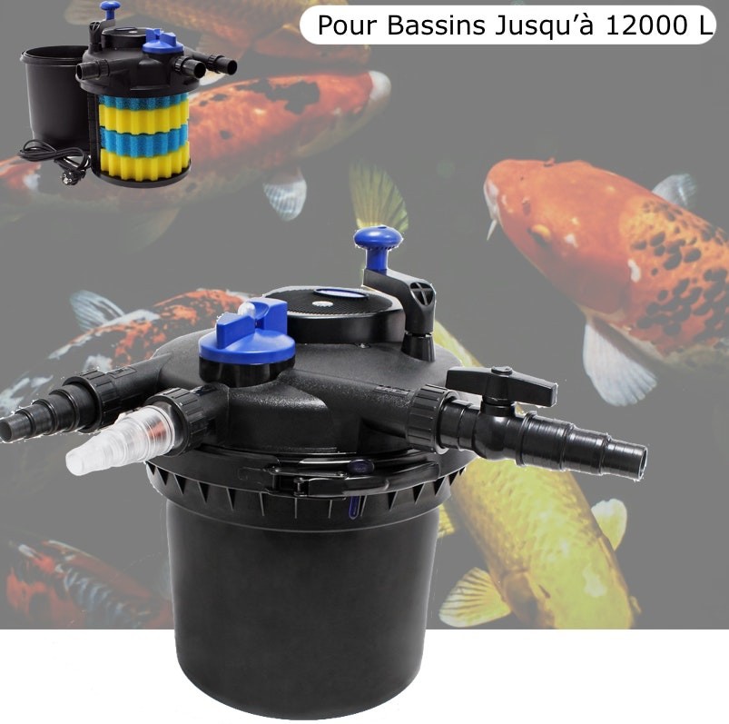 Filtre De Bassins De jardin, Sous Pression, UV 11W, Jusqu'à 12000 Litres