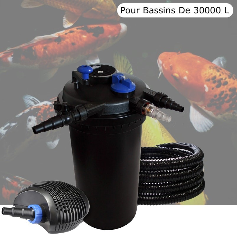 Kit Filtre Pression bassin 18W, Complet Pour Bassins De 30000 L sans poissons