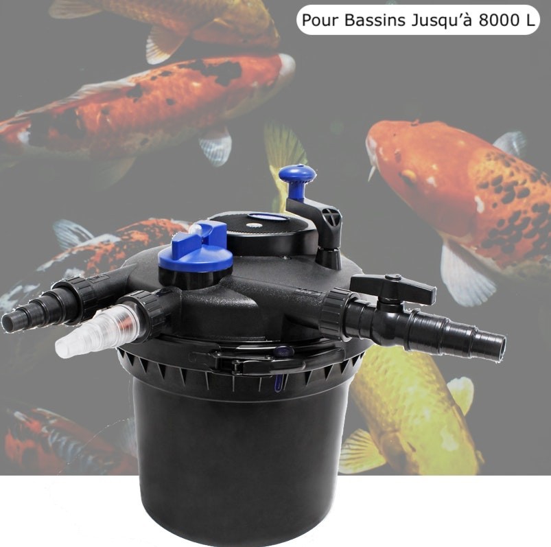 Filtre Pour Bassins De Jardin Sous Pression, UV 11W, Jusqu'à 8000 L
