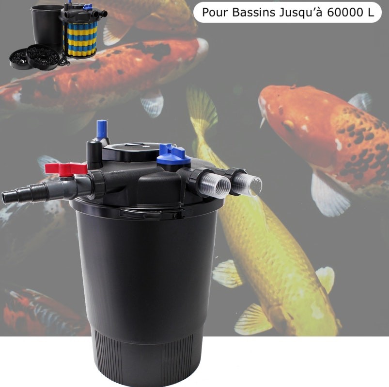 Filtre Bassins De Jardin Sous Pression UV 55W Jusqu'à 50000 L. Eau propre