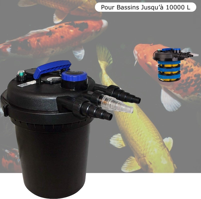 Filtre Bassins De Jardin Sous Pression, UV 11W, Jusqu'à 10000 Litres