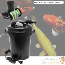 Filtre Bassin De Jardin Sous Pression, UV 18W, Bassins Jusqu'à 30000 Litres