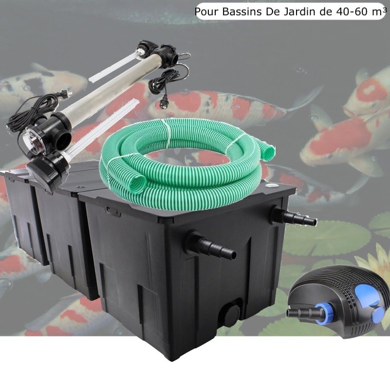 Kit Filtration UV 110 W, Acier Inoxydable, Bassin de Jardin: 40-60 m³