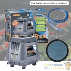 Kit Aérateur Pompe à Air Bassin Profond 3000 l/h + Diffuseur bulleur 20 cm et Tuyau