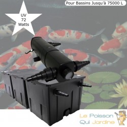 Filtre + UV Stérilisateur 72W, Pour Bassin De Jardin Jusqu'à 75000L