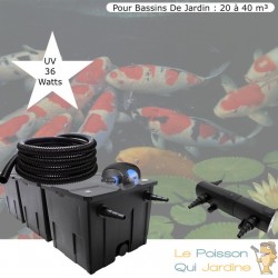 Kit Filtre bassin, Avec UV 36W, Pour Bassin De Jardin : 20 à 40 m³. Tout inclus