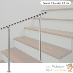 Rampe D'Escalier, Main Courante, Sur Pied, 80 cm, Acier Inoxydable