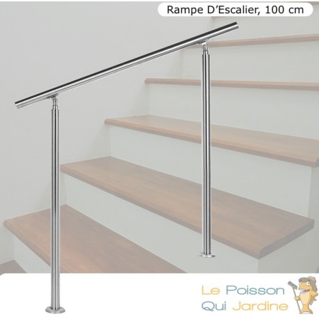 Rampe D'Escalier, Main Courante, Sur Pied, 100 cm, En Acier Inoxydable