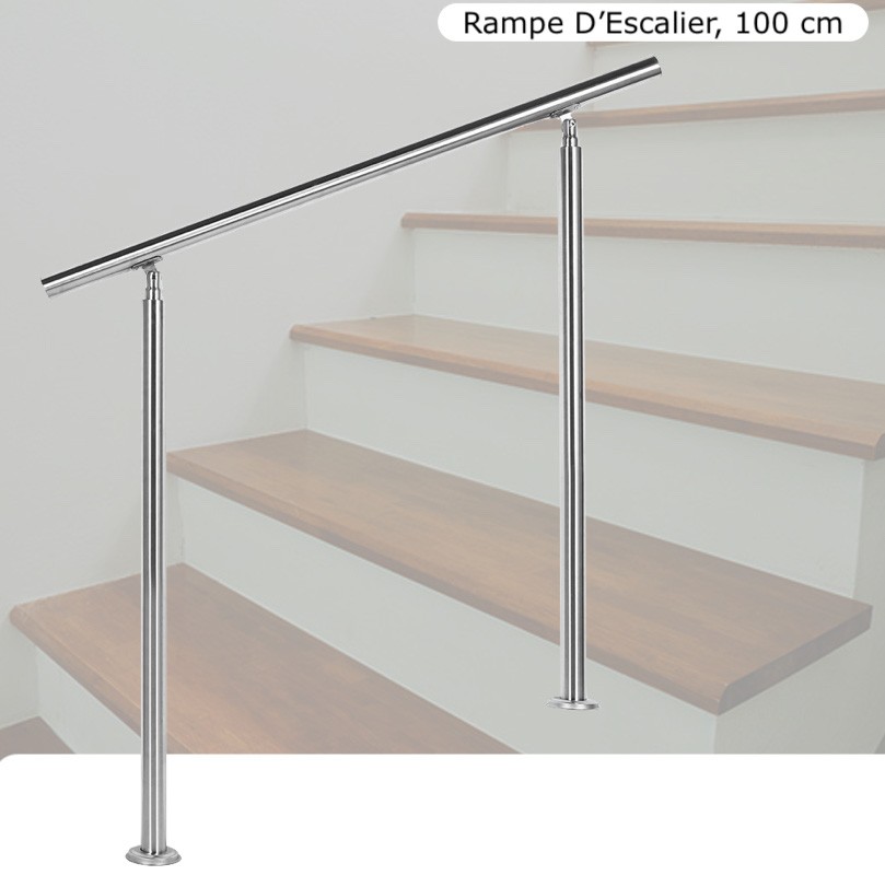 Rampe D'Escalier, Main Courante, Sur Pied, 100 cm, En Acier Inoxydable