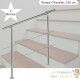 Rampe d'Escalier Sur Pied, 100 cm, En Acier Inoxydable, 2 Barres