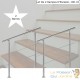 Lot 2 Rampes D'Escalier Sur Pied,100cm, Acier Inoxydable, 2 Barres