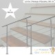 Lot 2 Rampes D'Escalier Sur Pied, 100 cm, Acier Inoxydable, 4 Barres