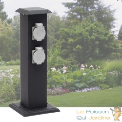 Multiprise Borne Noire 4 Prises Électriques Pour Jardin Et Extérieur