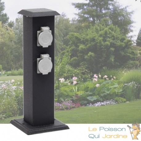 Multiprise Borne Noire 4 Prises Électriques Pour Jardin Et Extérieur - Le  Poisson Qui Jardine