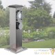 Multiprise Borne Inox 2 Prises Électriques Et Minuterie Pour Jardin Et Extérieur