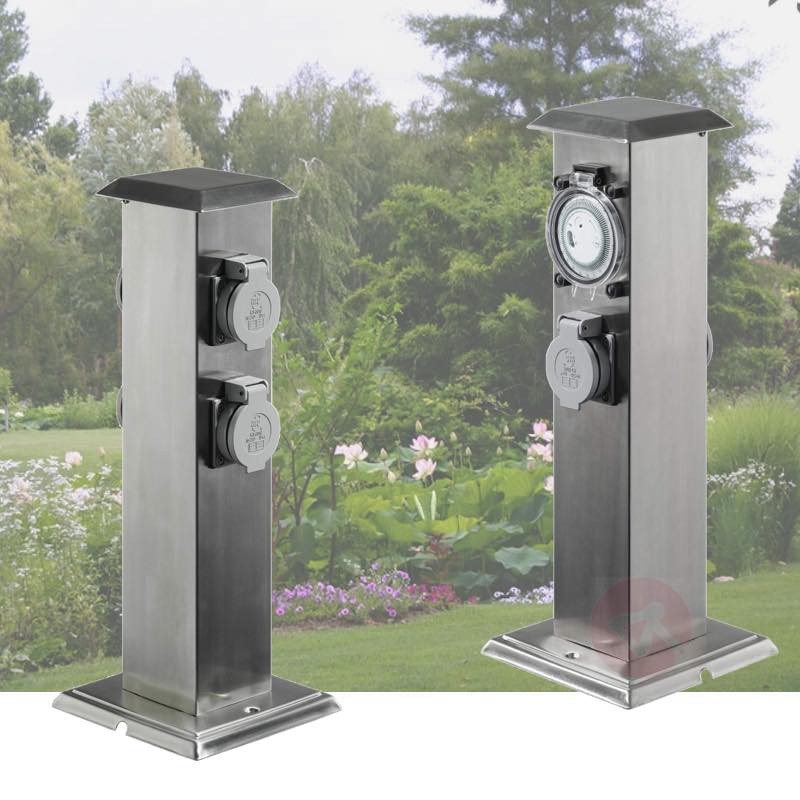 2 Multiprises Inox 4 Prises Électriques Et Minuterie Pour Jardin Et Extérieur