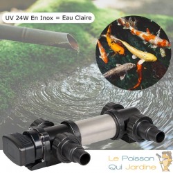 U.V INOX Stérilisateur - Clarificateur ( Ultra Violet ) 24W Pour Bassins De Jardin De Plus De 10 m³