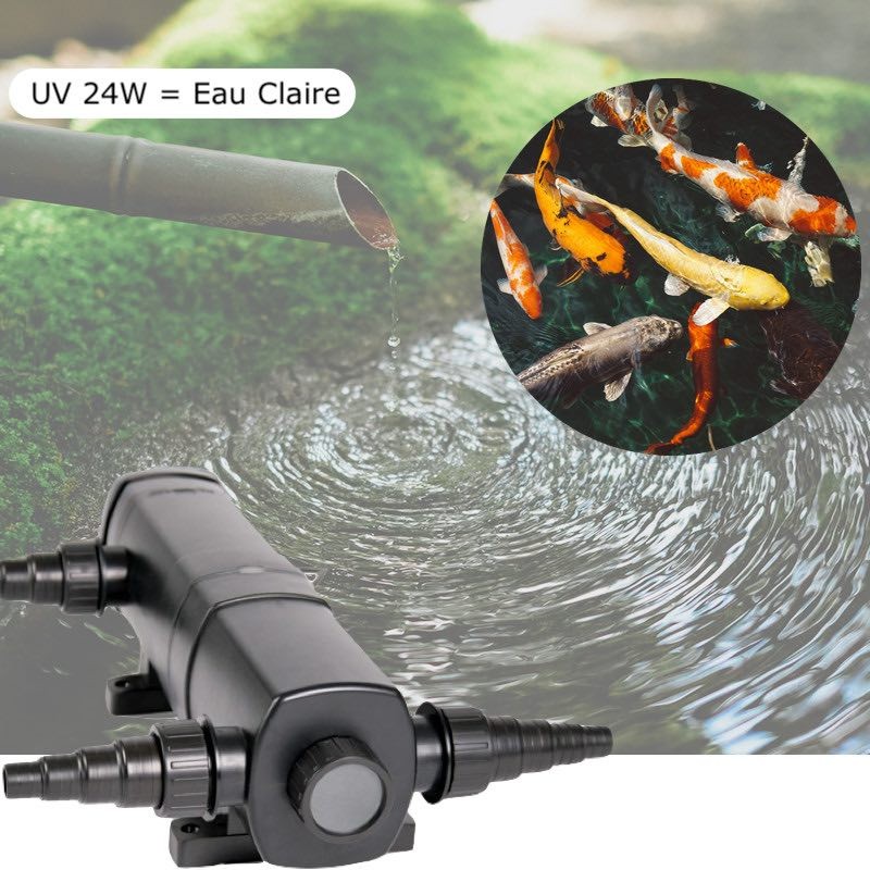 U.V ( Ultra Violet ) Stérilisateur Bassin - Clarificateur 24W Pour 10m³  Environ - Le Poisson Qui Jardine