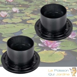 Lot de 2 connecteurs bâche VIS INOX passe paroi PVC 110 mm pour bassin