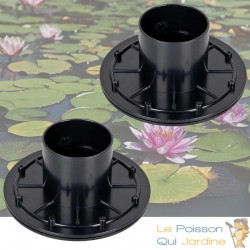 Lot de 2 connecteurs bâche - passe paroi PVC 75 mm pour bassin de jardin